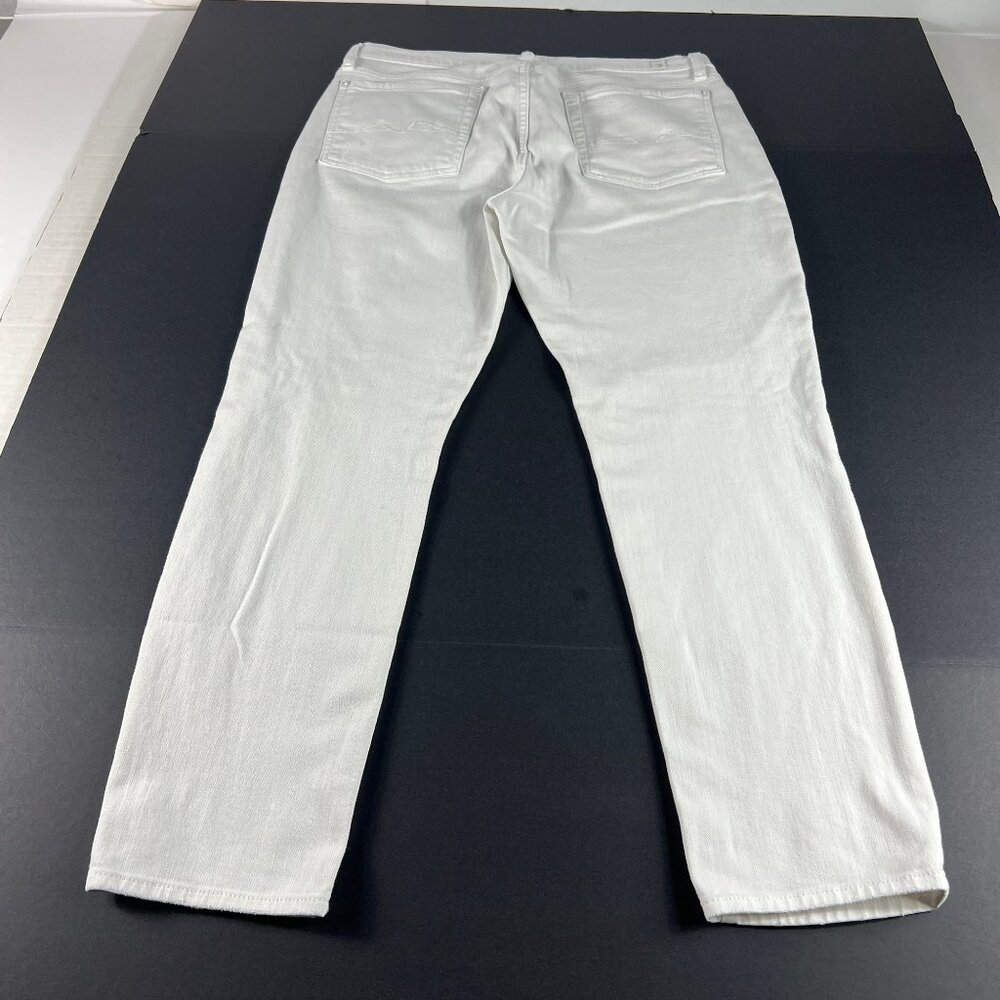7 For All Mankind Jeans Women 34x28* Josefina Boyfriend Ankle White Denim Tag 30 - Picture 10 of 16